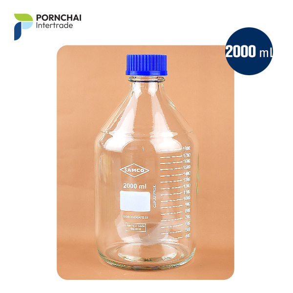 ขวดห้องปฏิบัติการฝาสีฟ้า SAMCO