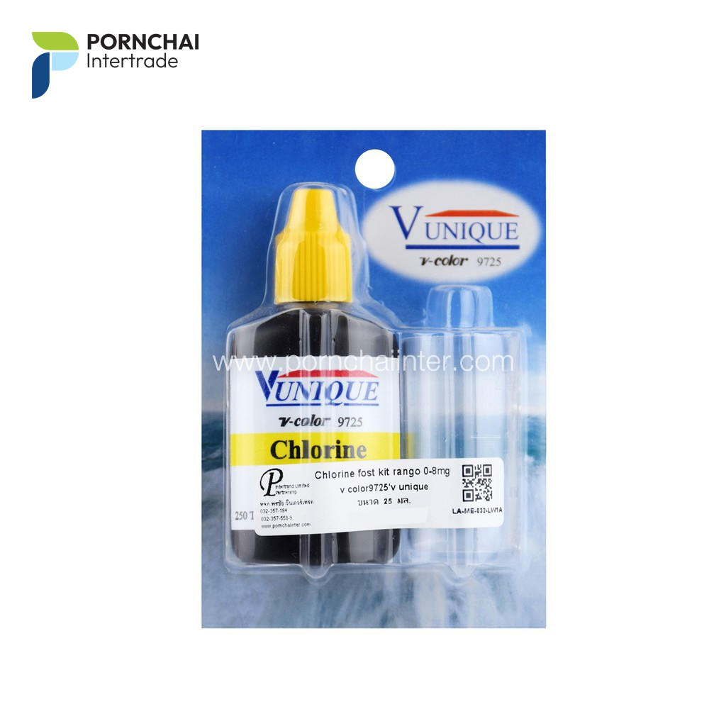 ชุดทดสอบคลอรีน 0.1-8.0 Chlorine fost Kit 0.1-8.0  ยี่ห้อ Vunique รุ่น v-color9725