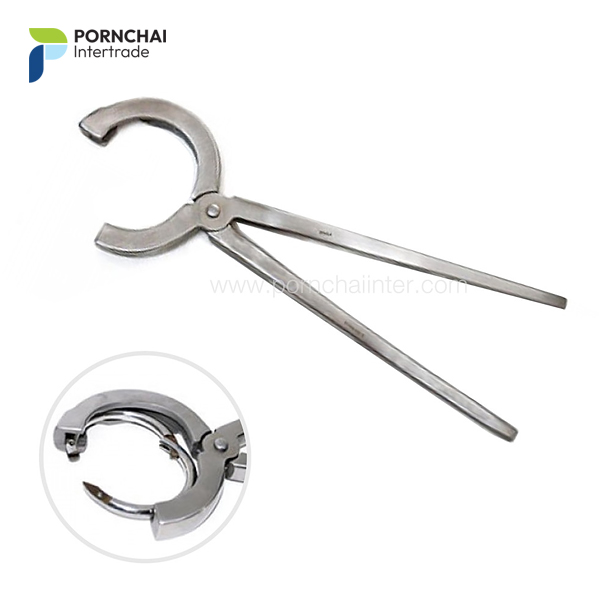 คีมใส่ห่วงจมูกโค แบบสเตนเลส Bull nose ring applicator