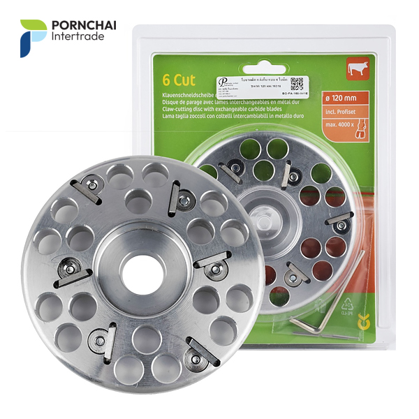 ใบจานตัดแต่งกีบ สำหรับโค แบบ 6 ใบมีด เส้นผ่านศูนย์กลาง 120 มิลลิเมตร Hoof Cutting Disc 6 cut, Ø 120 mm