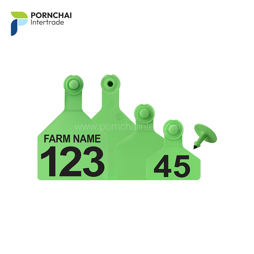 เบอร์หูสัตว์ แบบสองชิ้น z2 (สีเขียว)