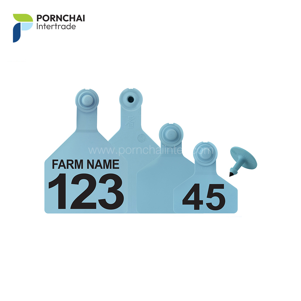 เบอร์หูสัตว์ แบบสองชิ้น z2 (สีฟ้า)