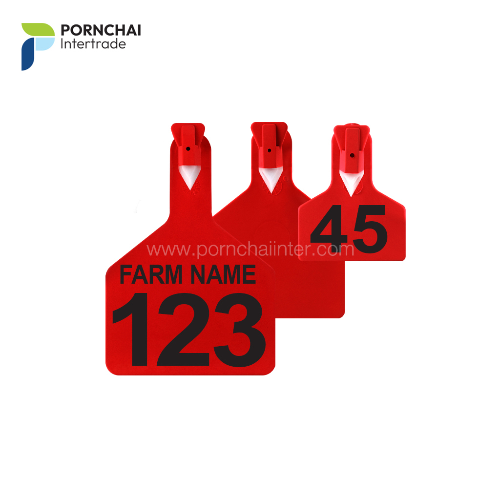 เบอร์หูสัตว์ แบบหนึ่งชิ้น z1 (สีแดง)